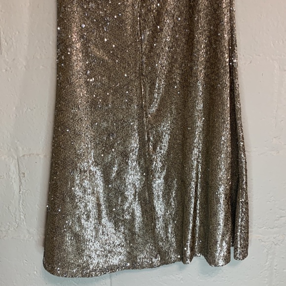 NWT Anthropologie Line & Dot Gold Sequins Mermaid Maxi Skirt Sz XS - Picture 4 of 8